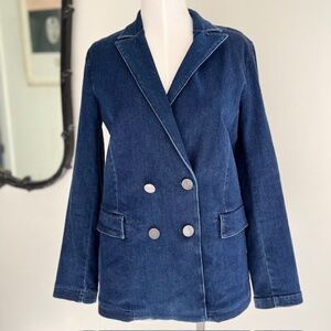 J. Mclauglin Denim Double Breast Jacket NWOT Size 8